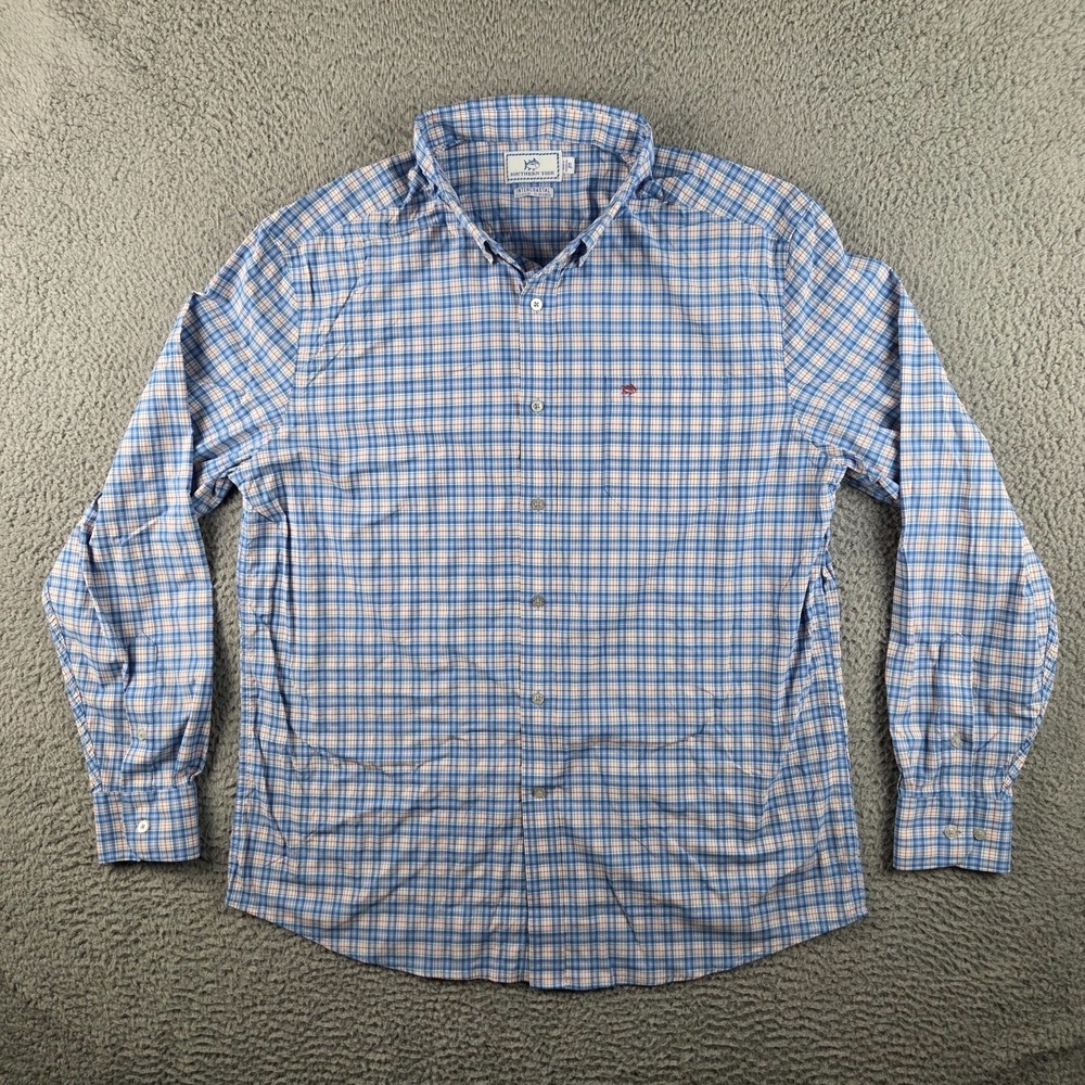 Southern Tide Intercoastal Performance Button Down Shirt Men XL Plaid Preppy